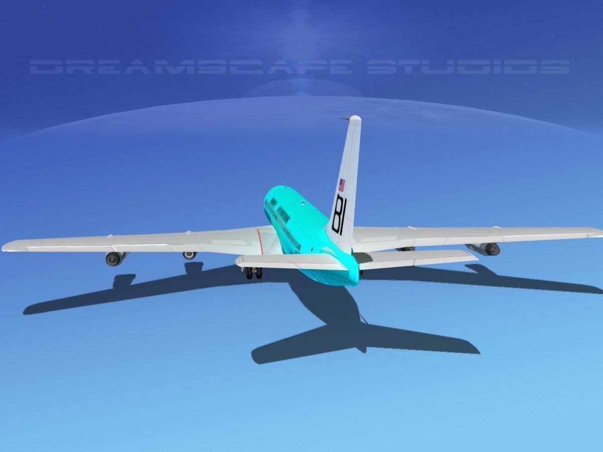 Boeing 707 Braniff 3D model_5