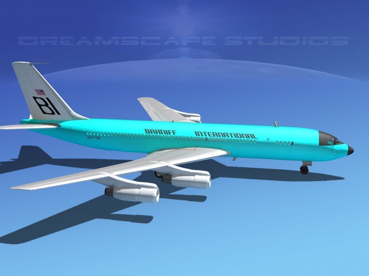 Boeing 707 Braniff 3D model_7