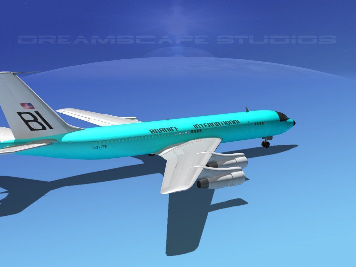 Boeing 707 Braniff 3D model_6
