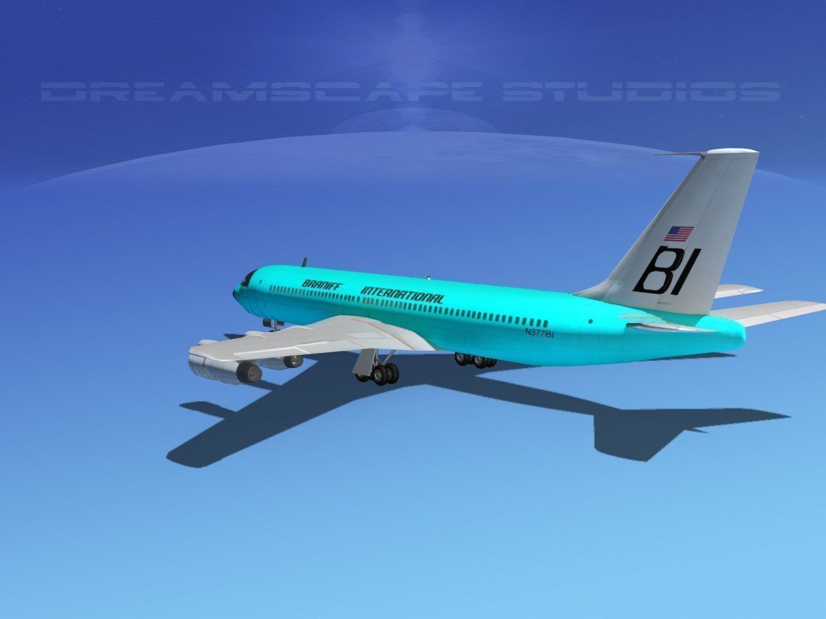 Boeing 707 Braniff 3D model_3