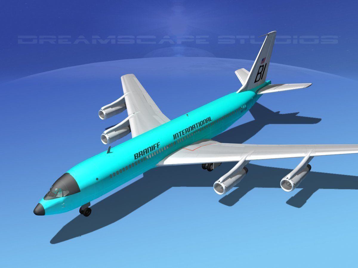 Boeing 707 Braniff 3D model_10