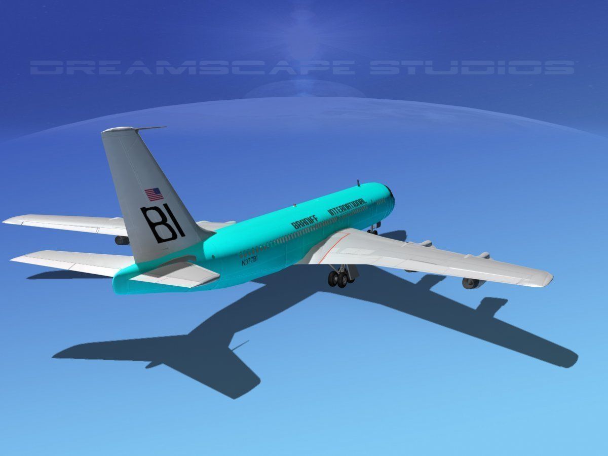 Boeing 707 Braniff 3D model_4