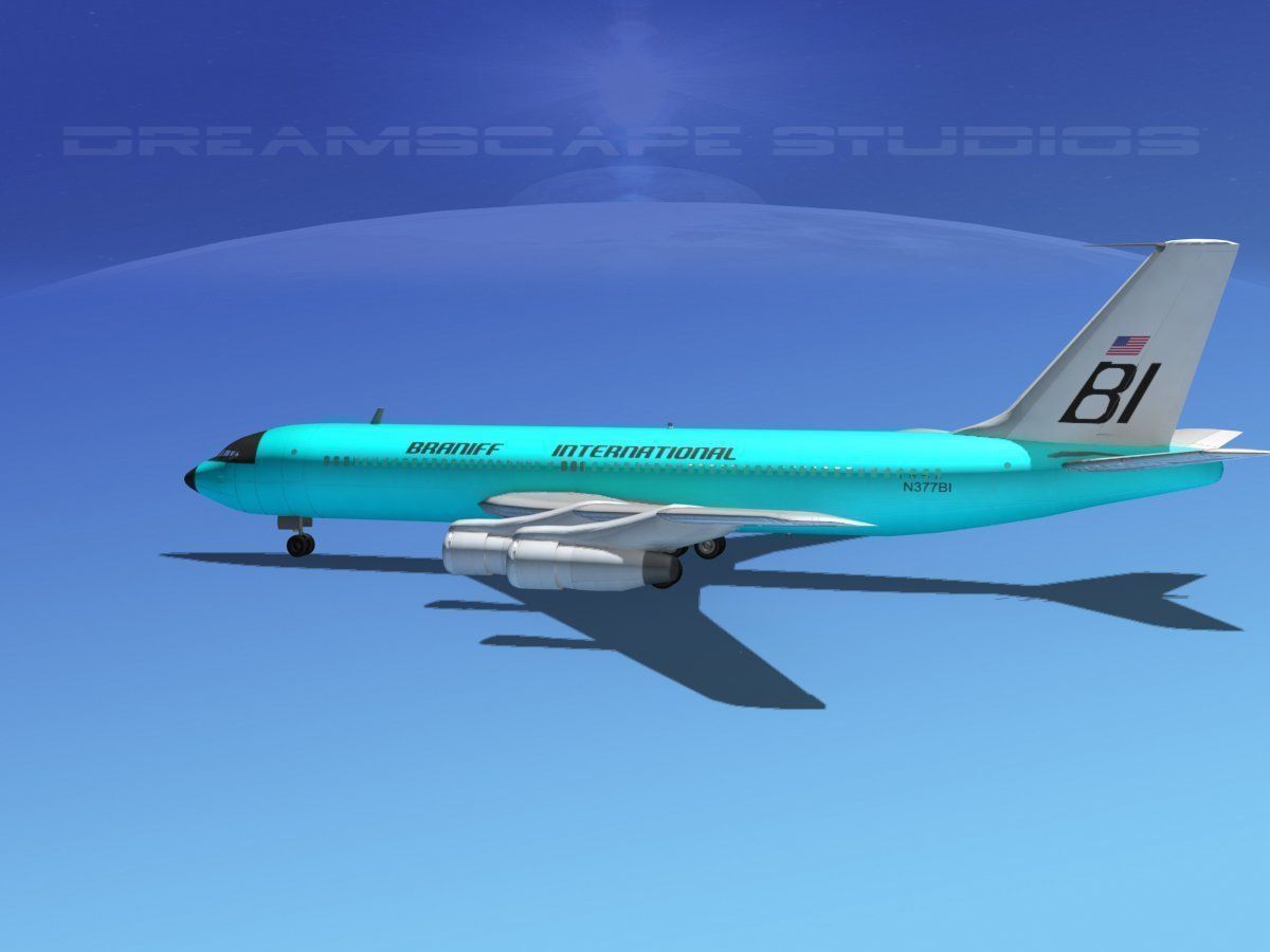 Boeing 707 Braniff 3D model_2