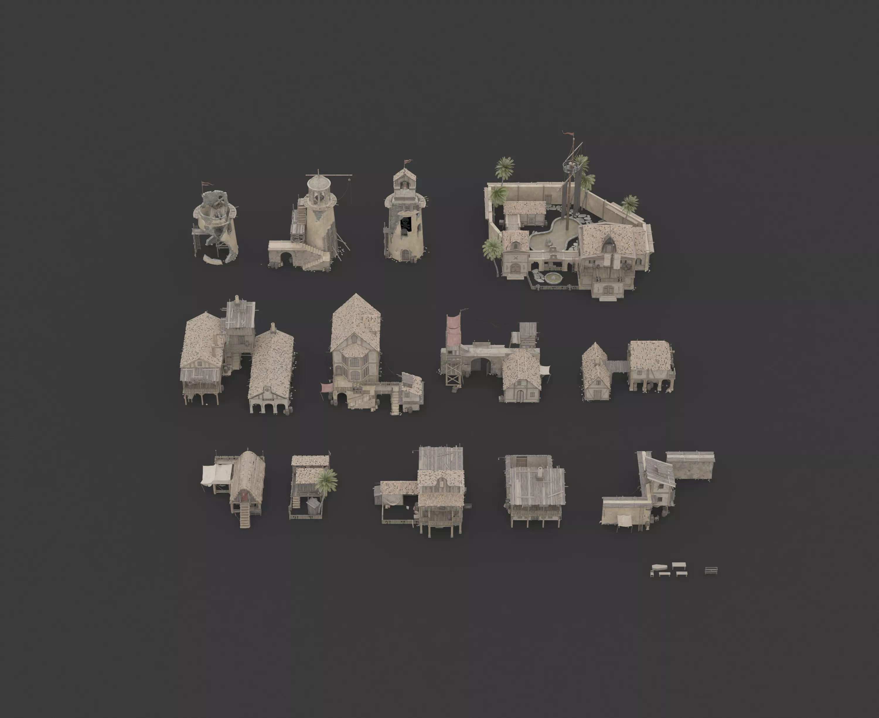Exotic towns in the Middle East 3D model