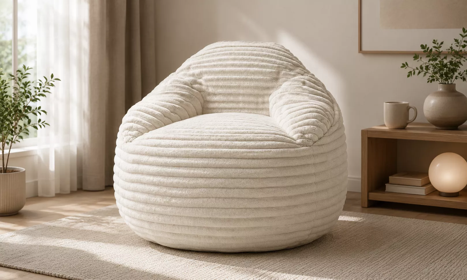 Modern Ribbed Lounge Chair 3D model