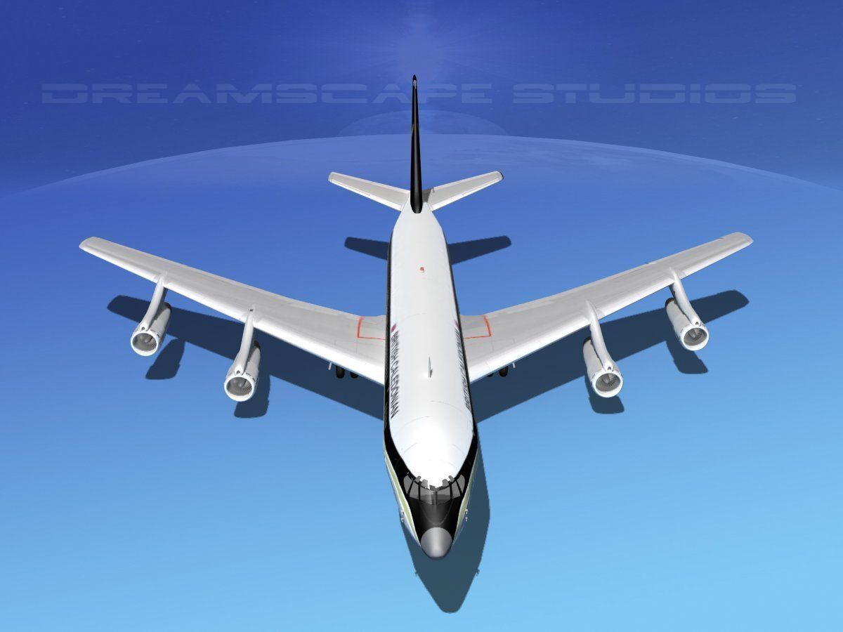 Boeing 707 British Caledonian 3D model_9