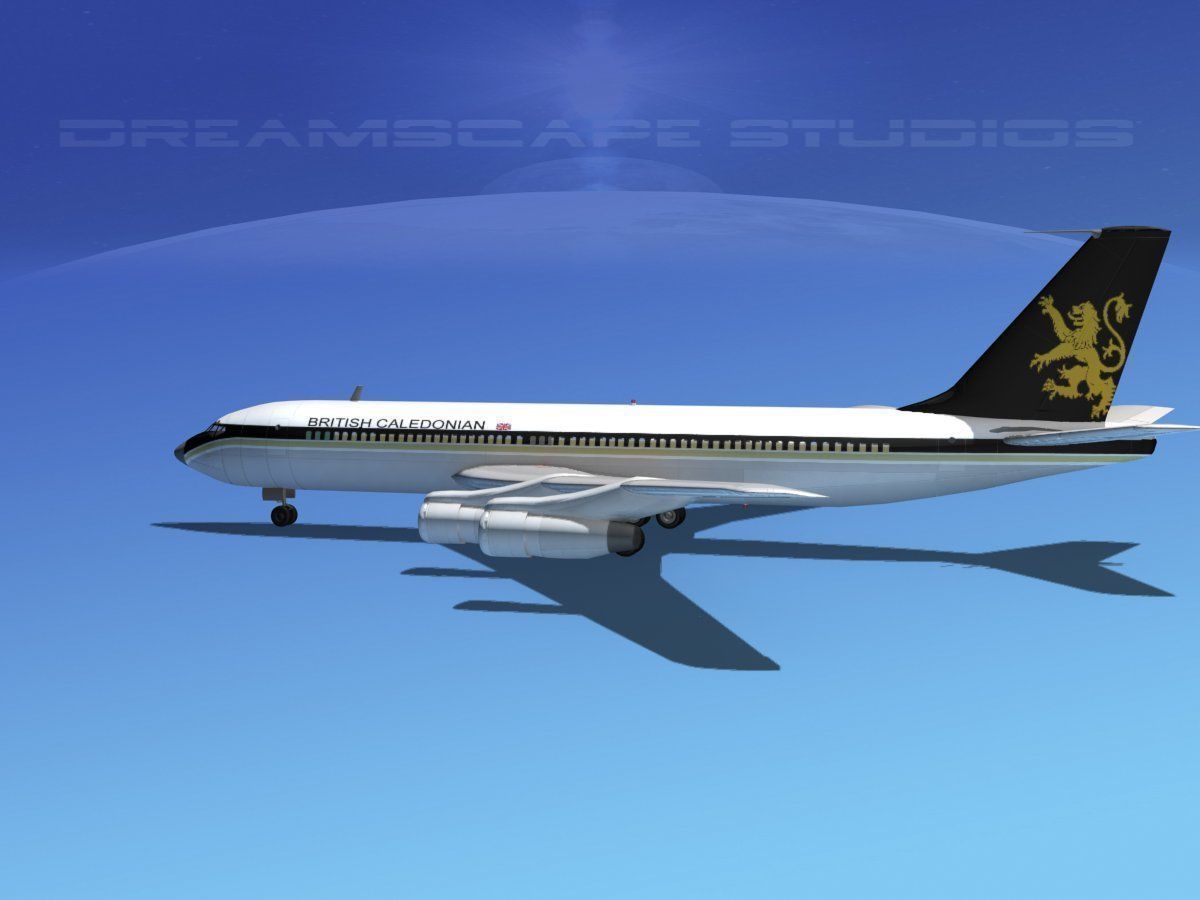Boeing 707 British Caledonian 3D model_2