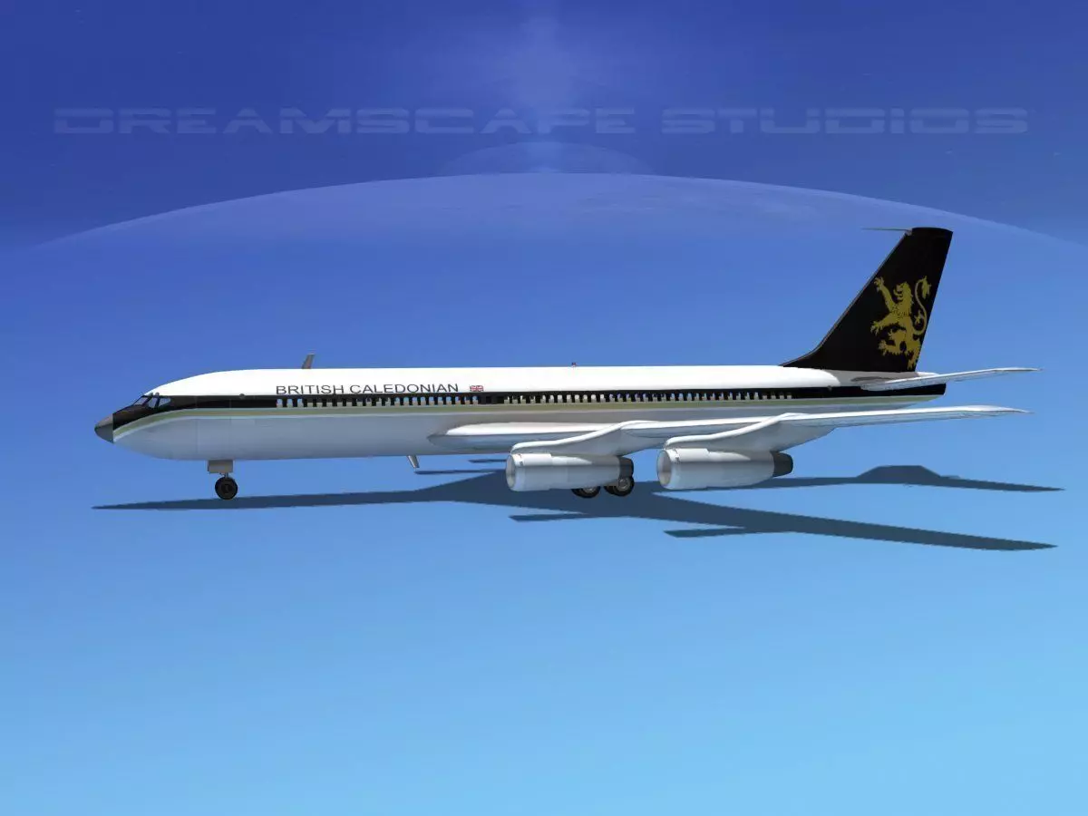 Boeing 707 British Caledonian 3D model_0