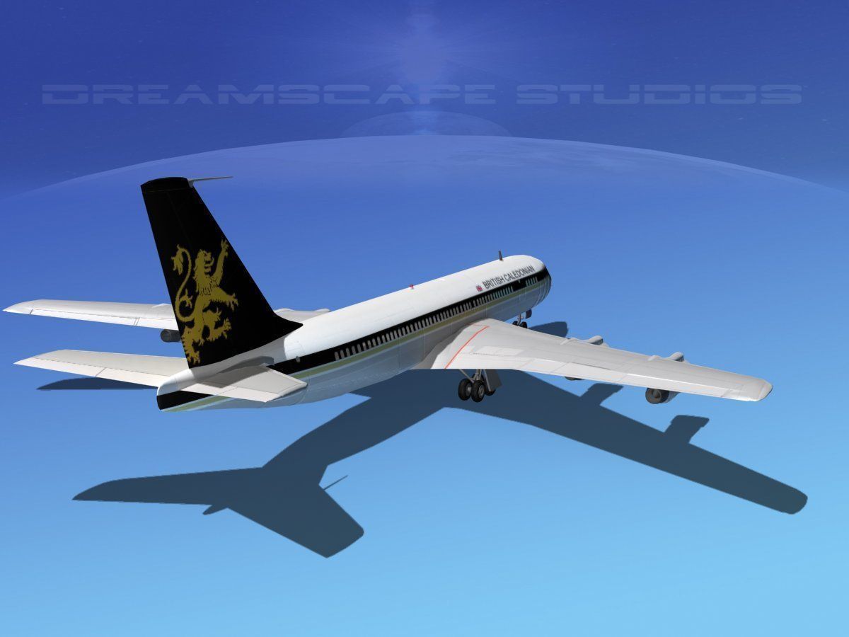 Boeing 707 British Caledonian 3D model_5