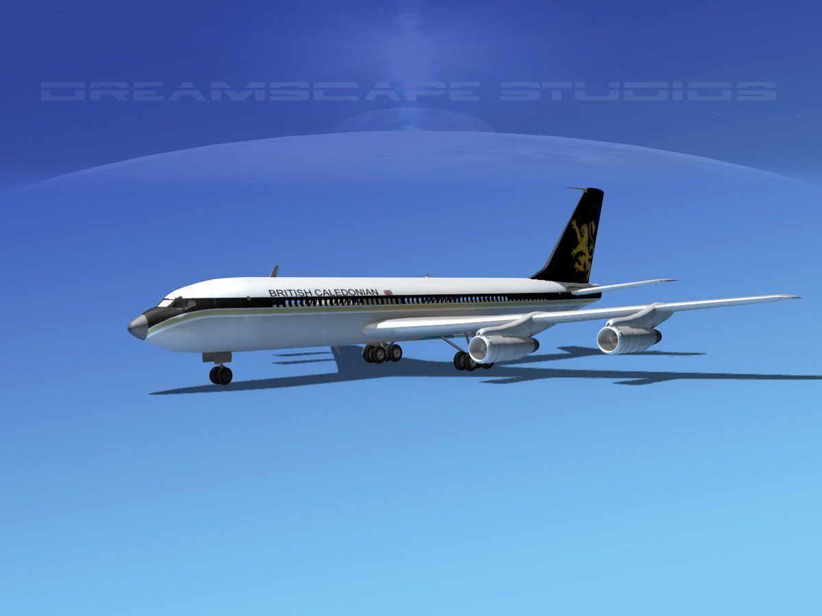 Boeing 707 British Caledonian 3D model_1