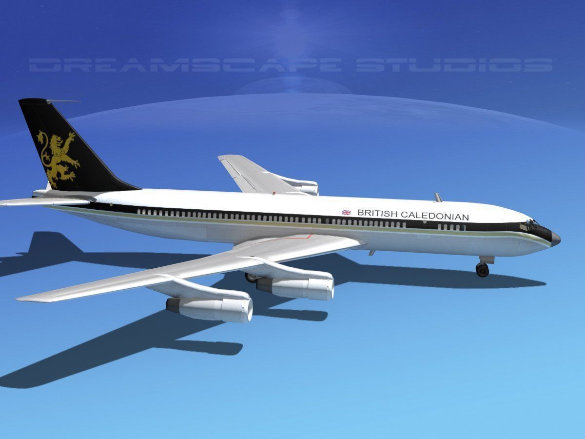 Boeing 707 British Caledonian 3D model_7