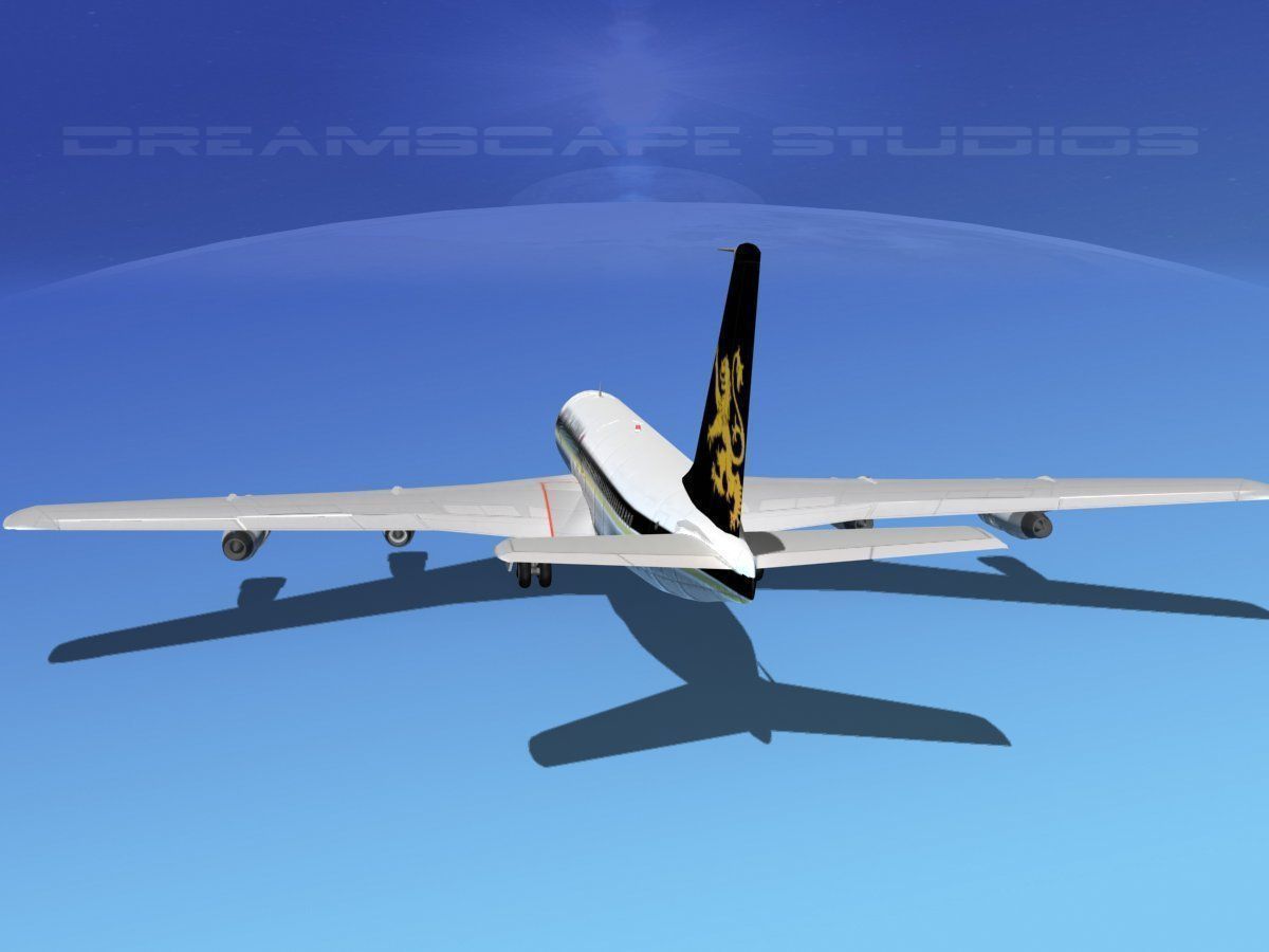 Boeing 707 British Caledonian 3D model_4