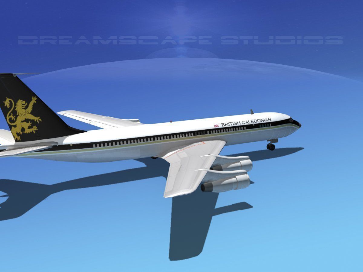 Boeing 707 British Caledonian 3D model_6
