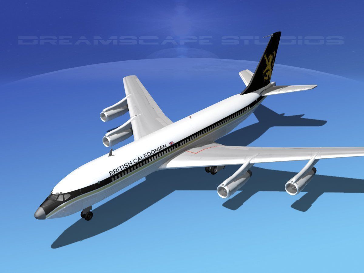 Boeing 707 British Caledonian 3D model_10