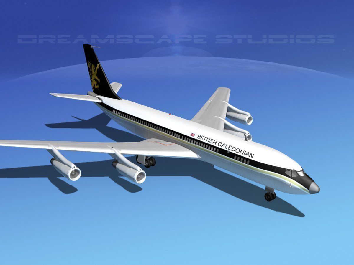Boeing 707 British Caledonian 3D model_8