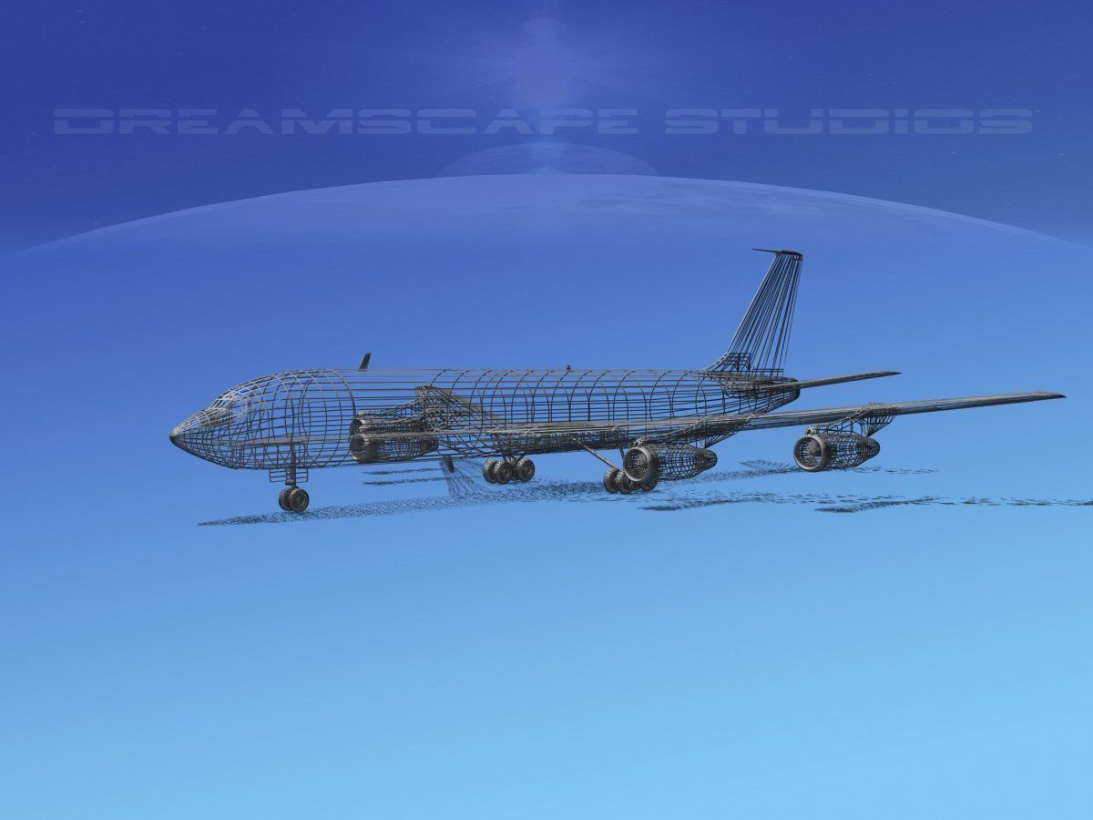 Boeing 707 British Caledonian 3D model_11