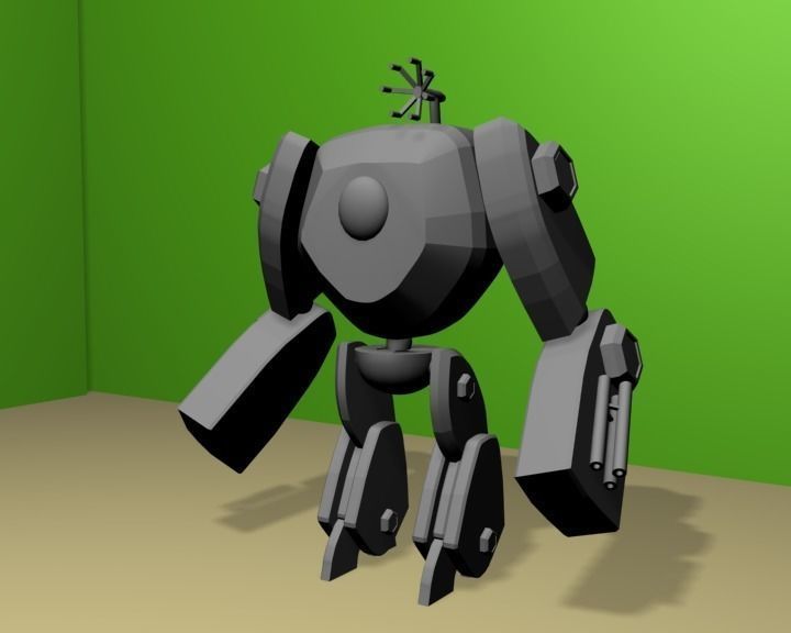 Robot Low-poly 3D model_2