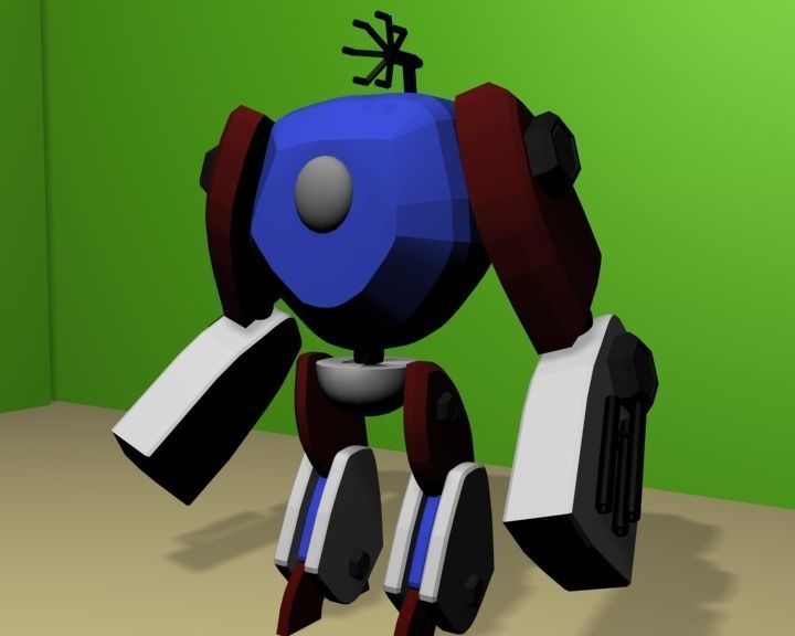 Robot Low-poly 3D model_1