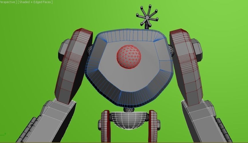 Robot Low-poly 3D model_3