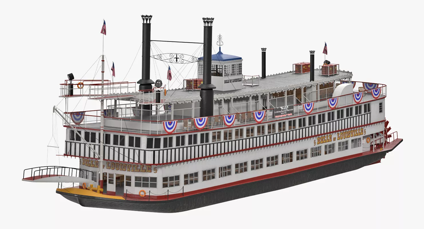 Wheeled Steamboat 3D model