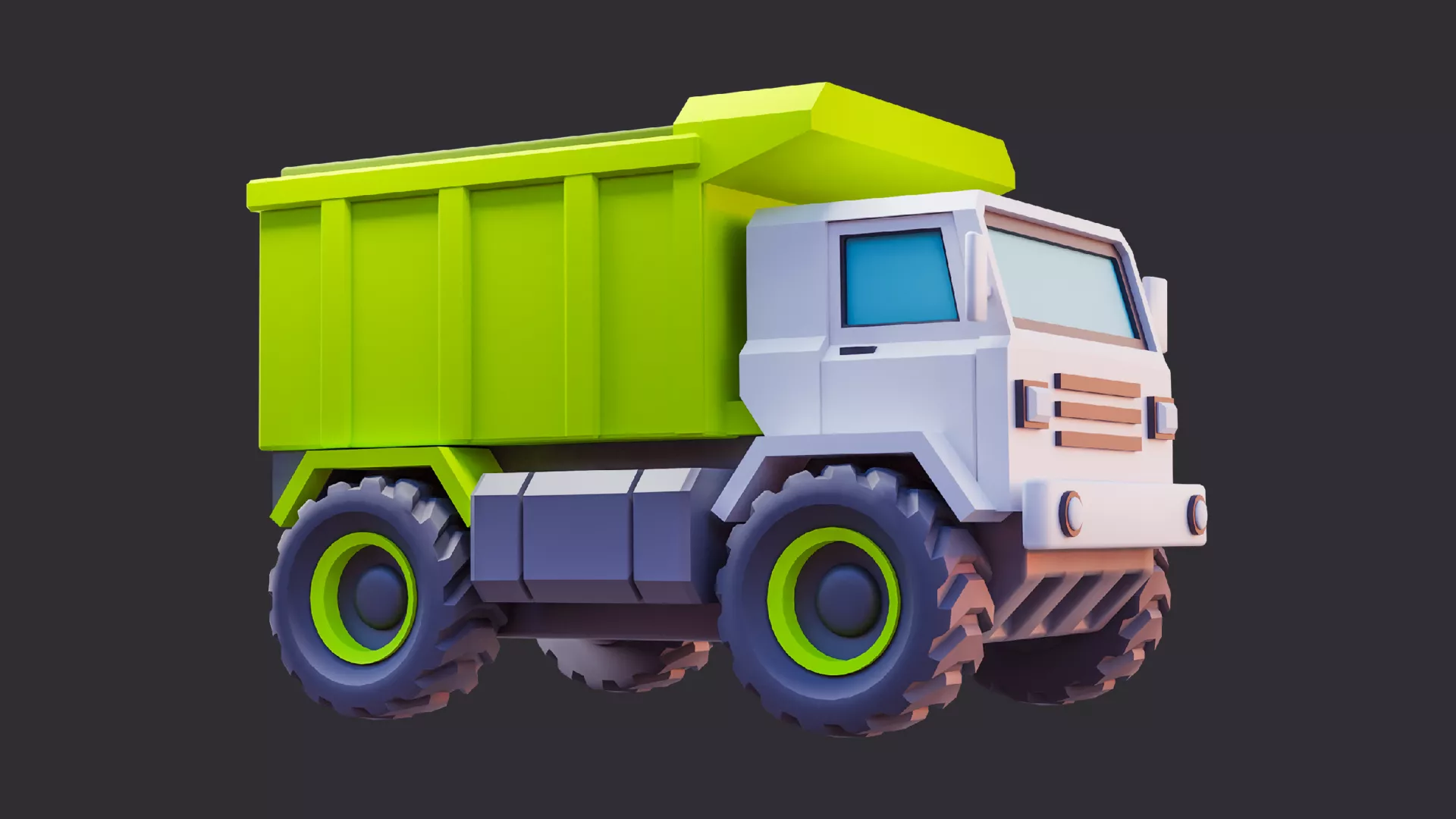 Low Poly Dump Truck 3D model