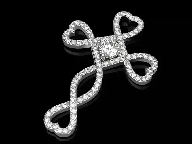 Cross pendant with diamonds