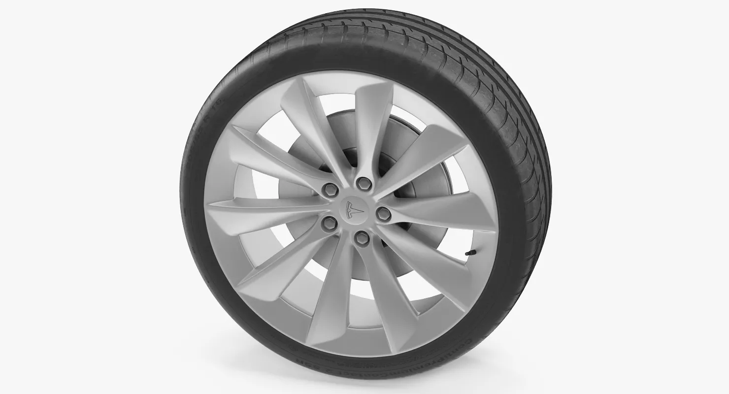 Tesla Silver Turbine Wheel 3D model