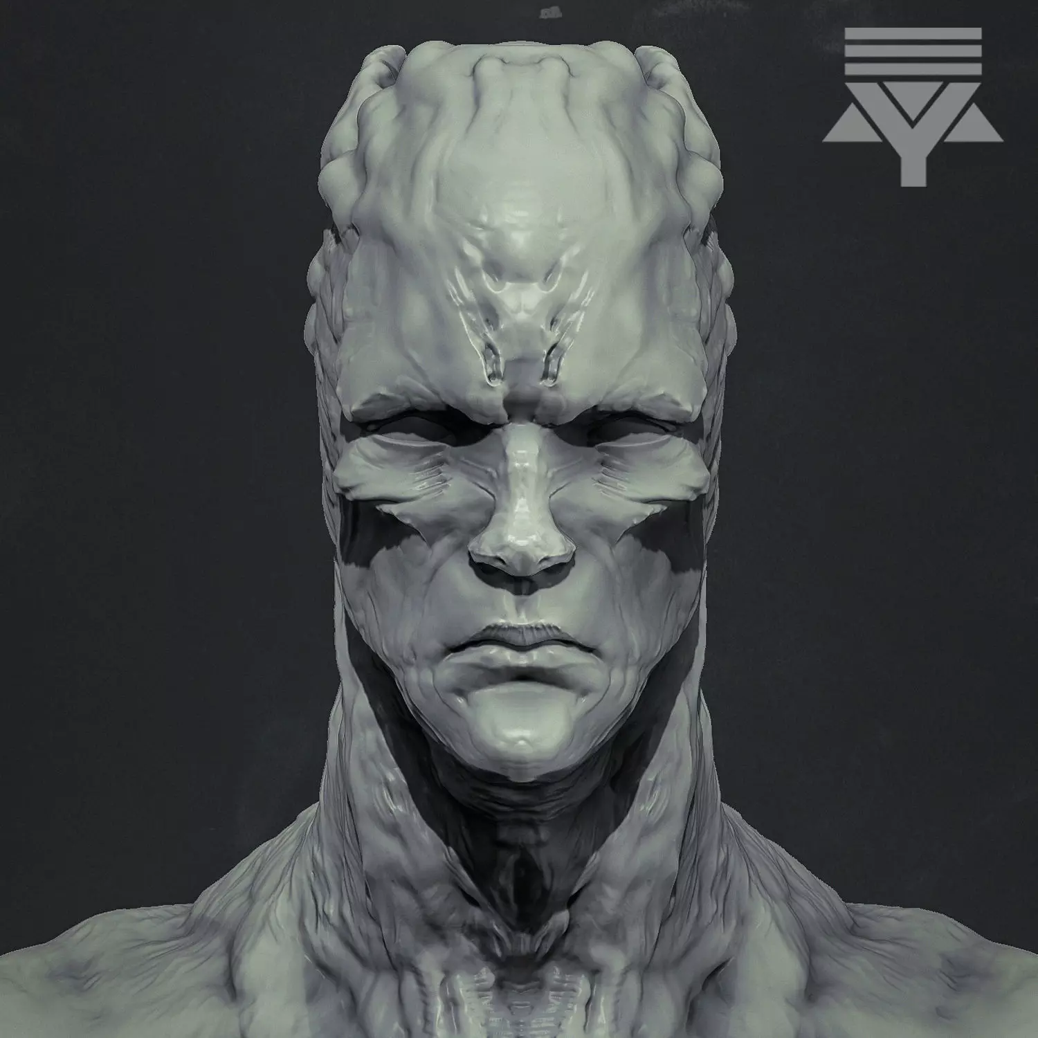 Creature bust HighPoly  3D model_0