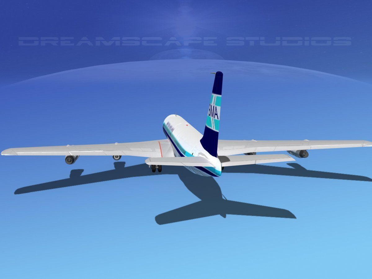 Boeing 707 British Midland 3D model_7
