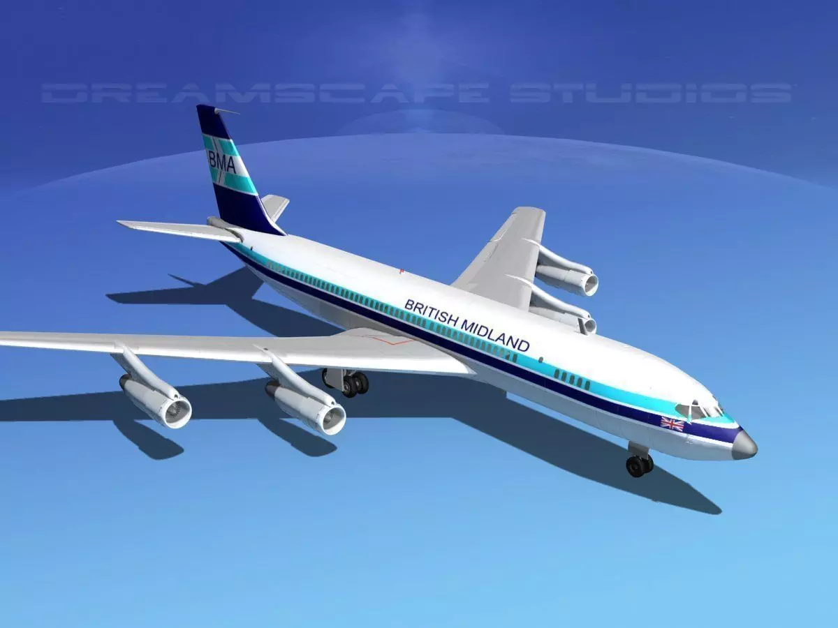 Boeing 707 British Midland 3D model_0