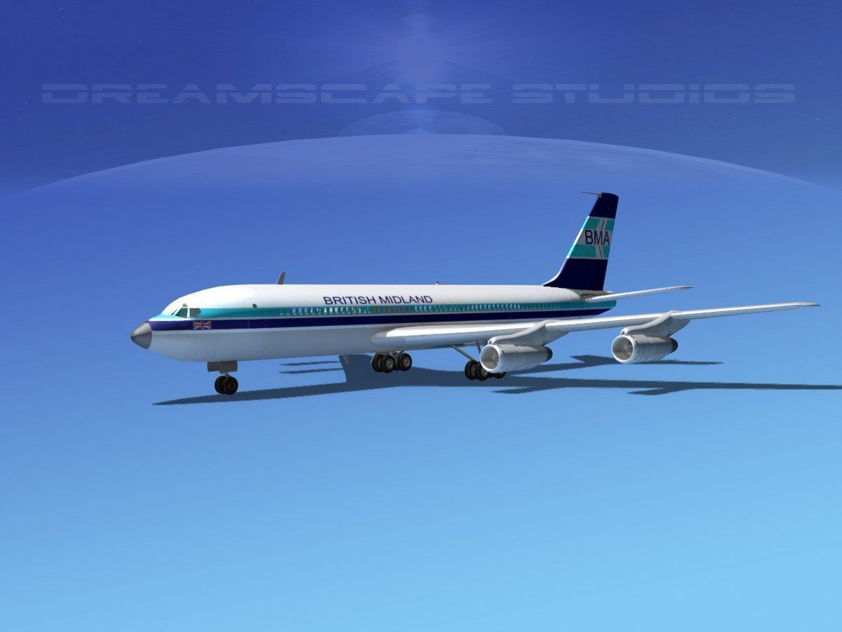 Boeing 707 British Midland 3D model_1