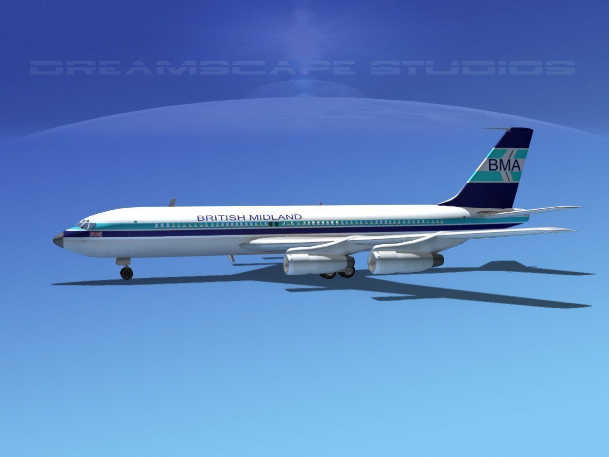 Boeing 707 British Midland 3D model_2