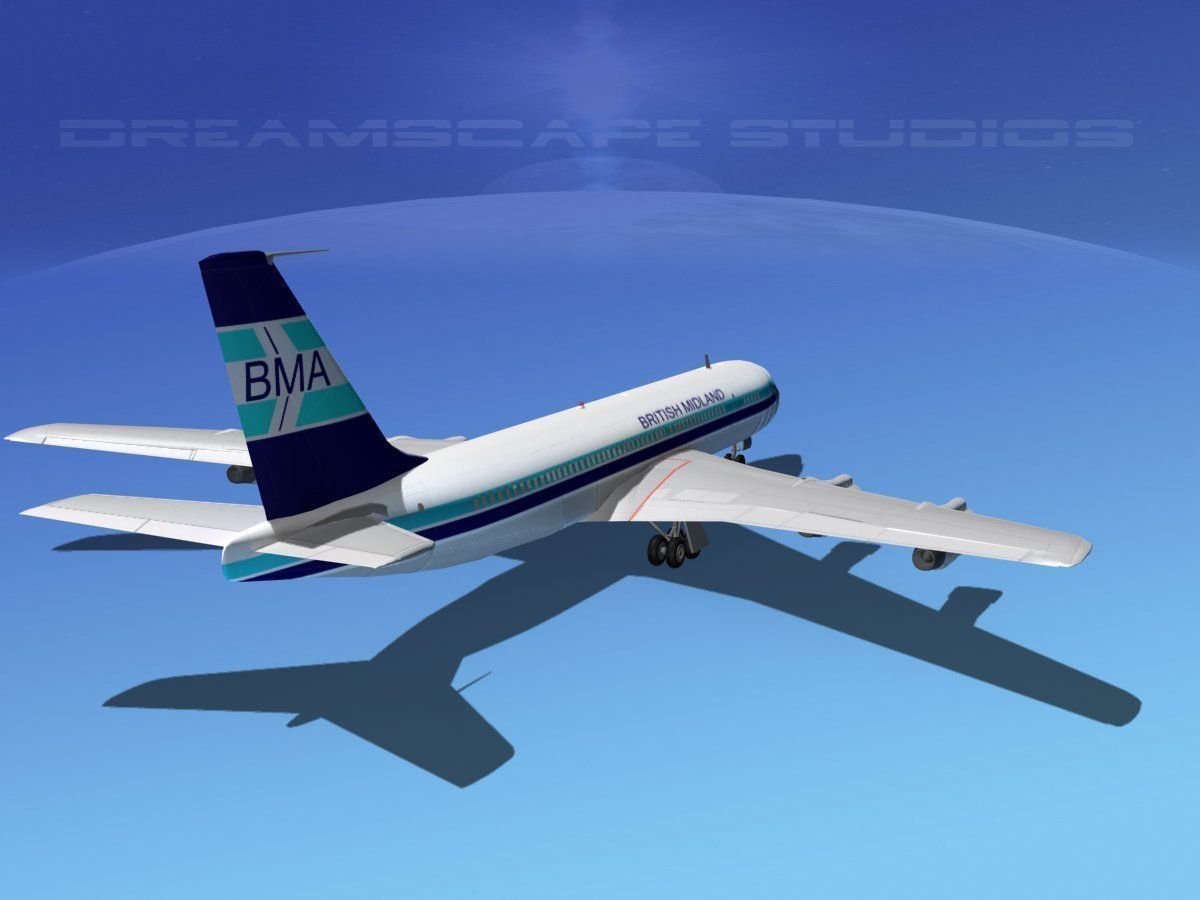 Boeing 707 British Midland 3D model_6