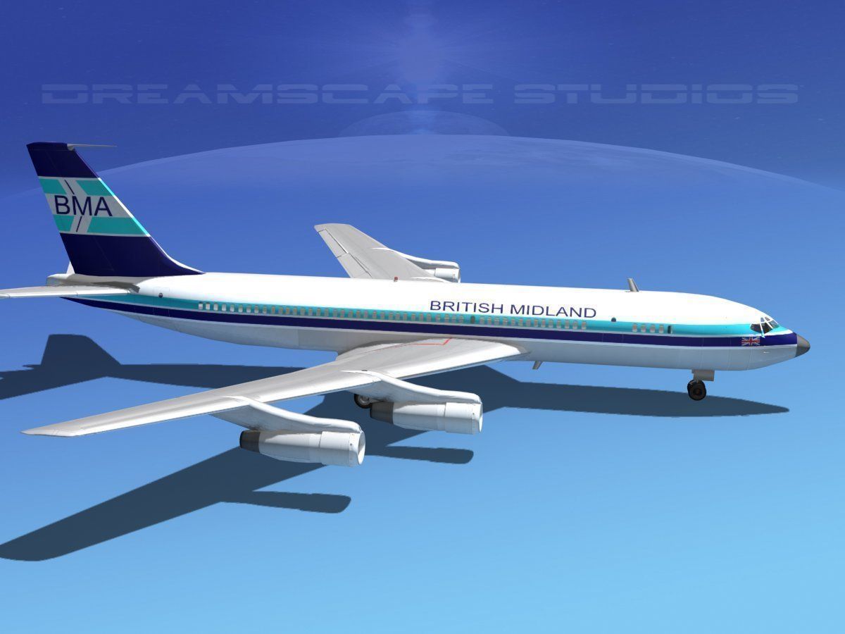 Boeing 707 British Midland 3D model_9