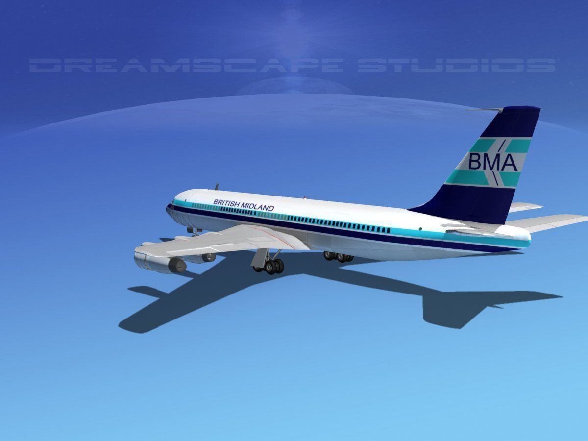 Boeing 707 British Midland 3D model_4