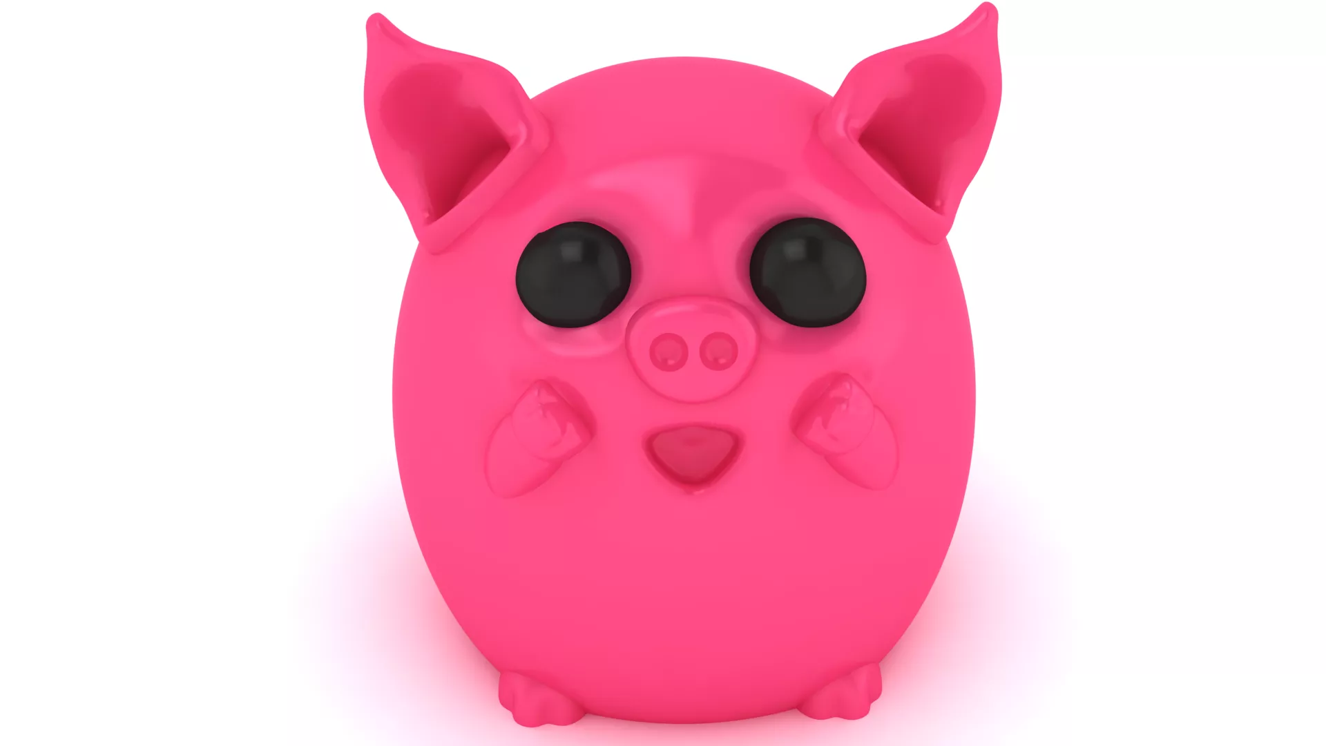 Cute 3D Pink Pig Cartoon Character 3D print model