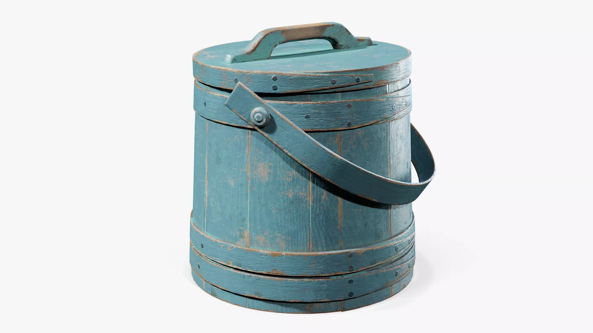 Firkin Wooden Painted Low-poly 3D model