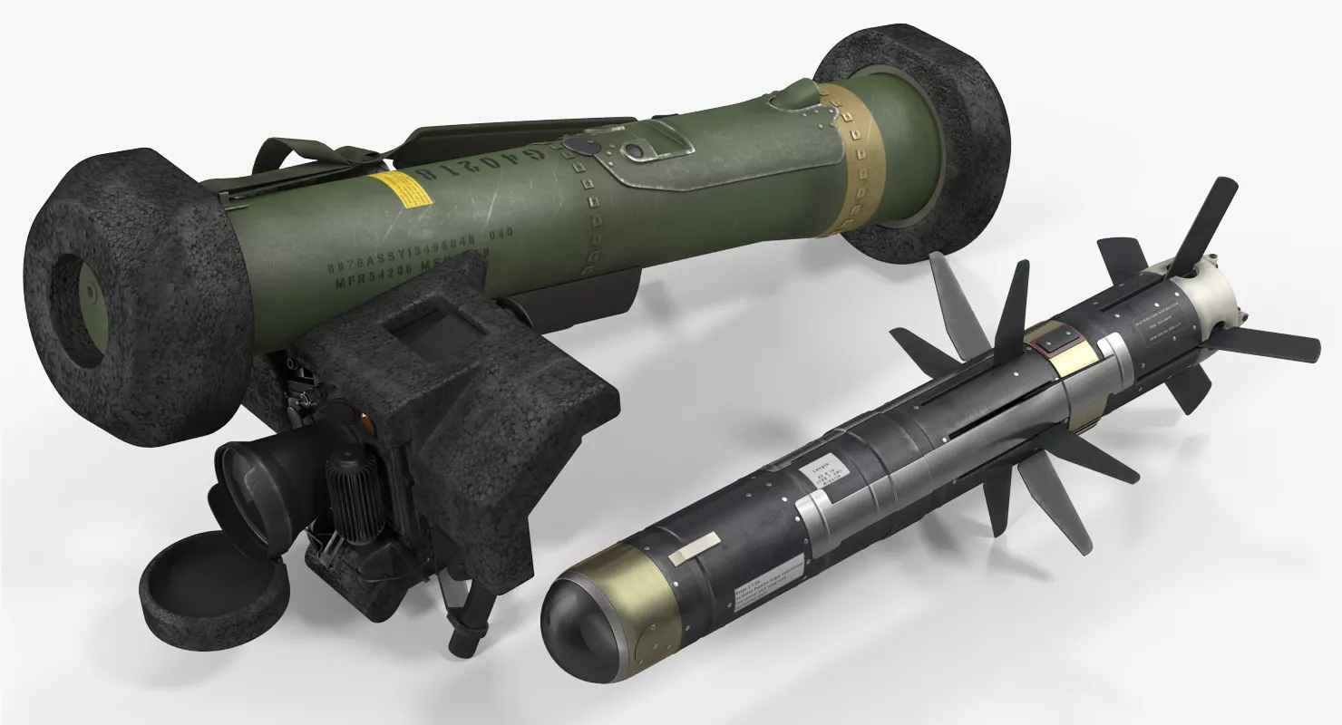 Anti Tank Missile FGM 148 Javelin Set Rigged 3D model