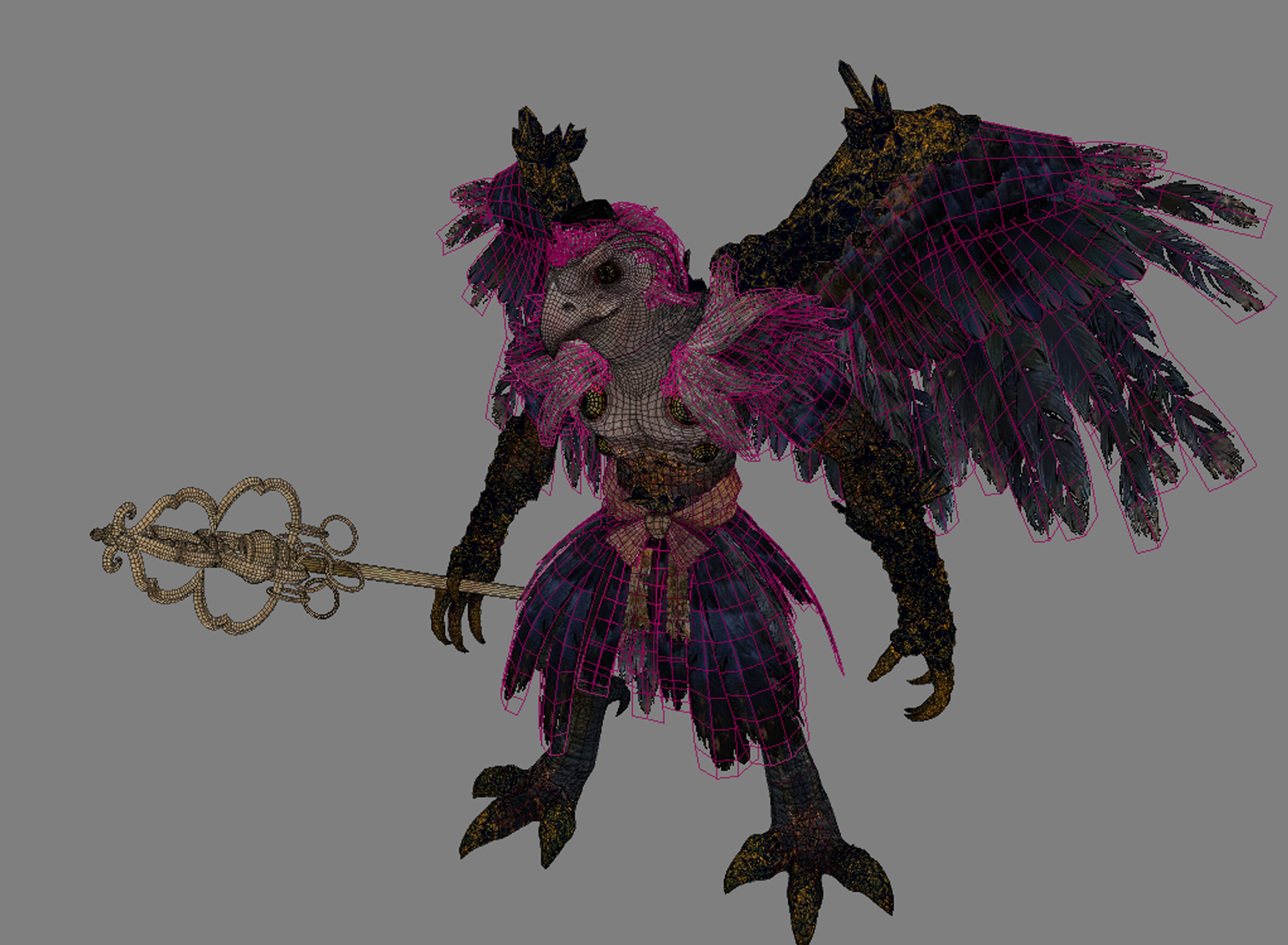 TENGU-Nioh bird 3D model_2