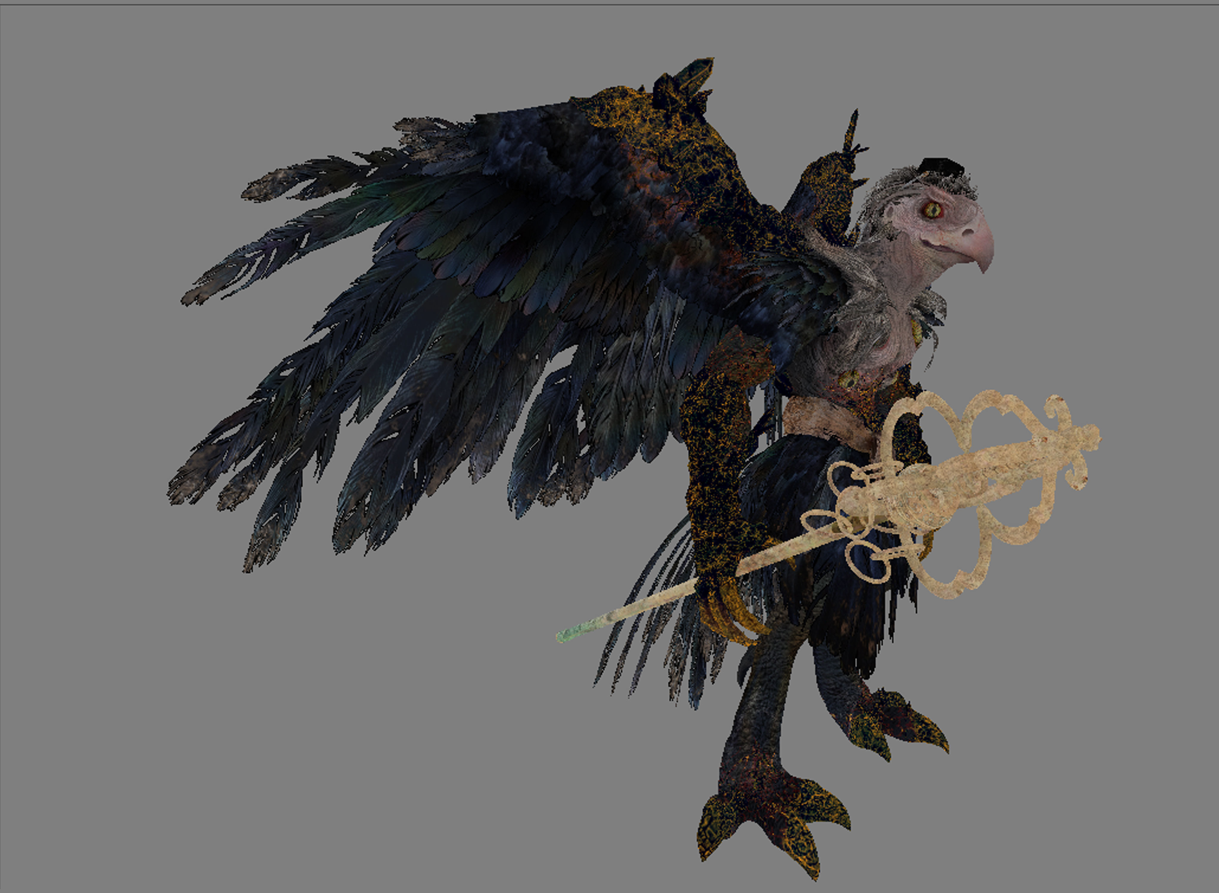 TENGU-Nioh bird 3D model_1