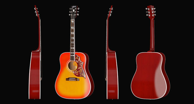 Gibson Hummingbird Low-poly 3D model