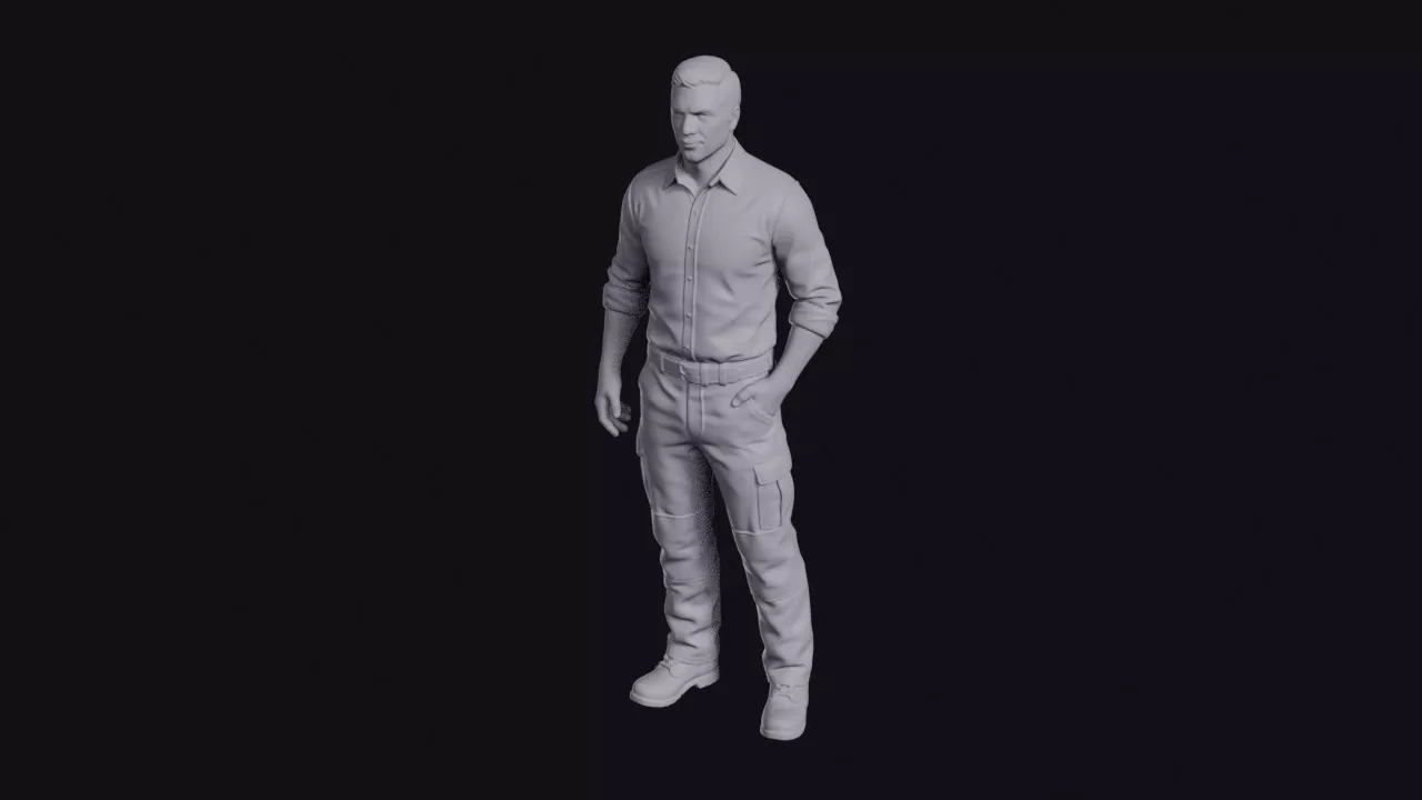 Firefighter in Station Uniform Figurine 3D print model