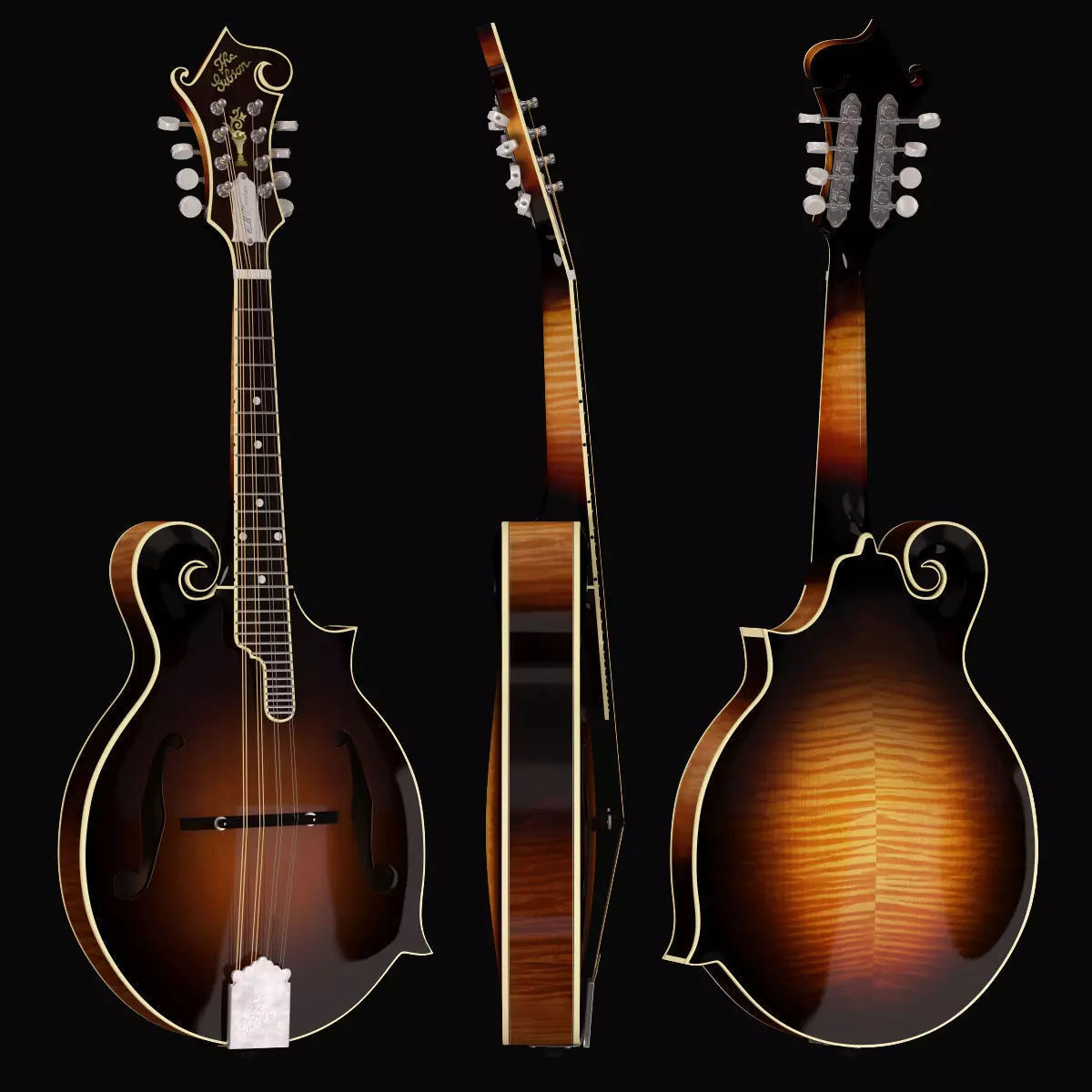 Gibson F5G Mandolin realtime Low-poly 3D model_0