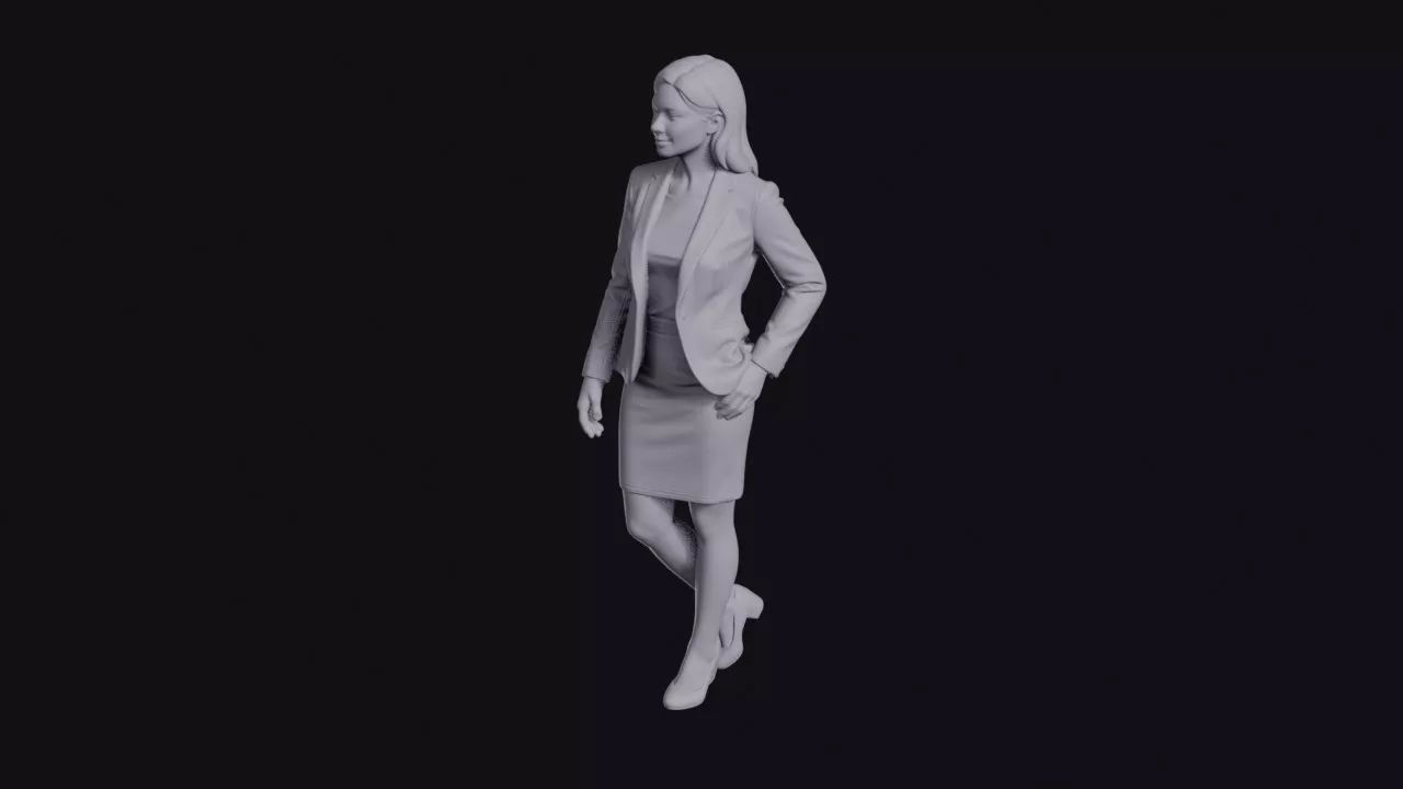 Estate Agent in Fitted Blazer and Skirt Figurine 3D print model