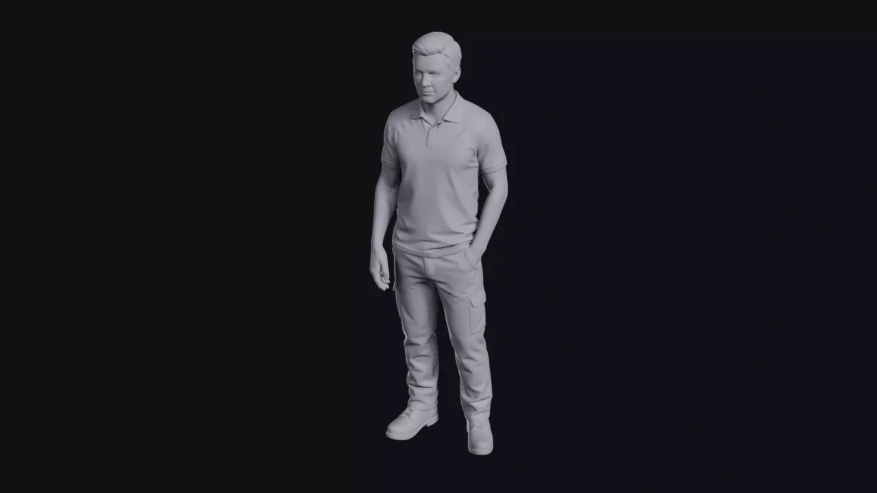 Electrician in Polo Shirt and Utility Trousers Figurine 3D print model