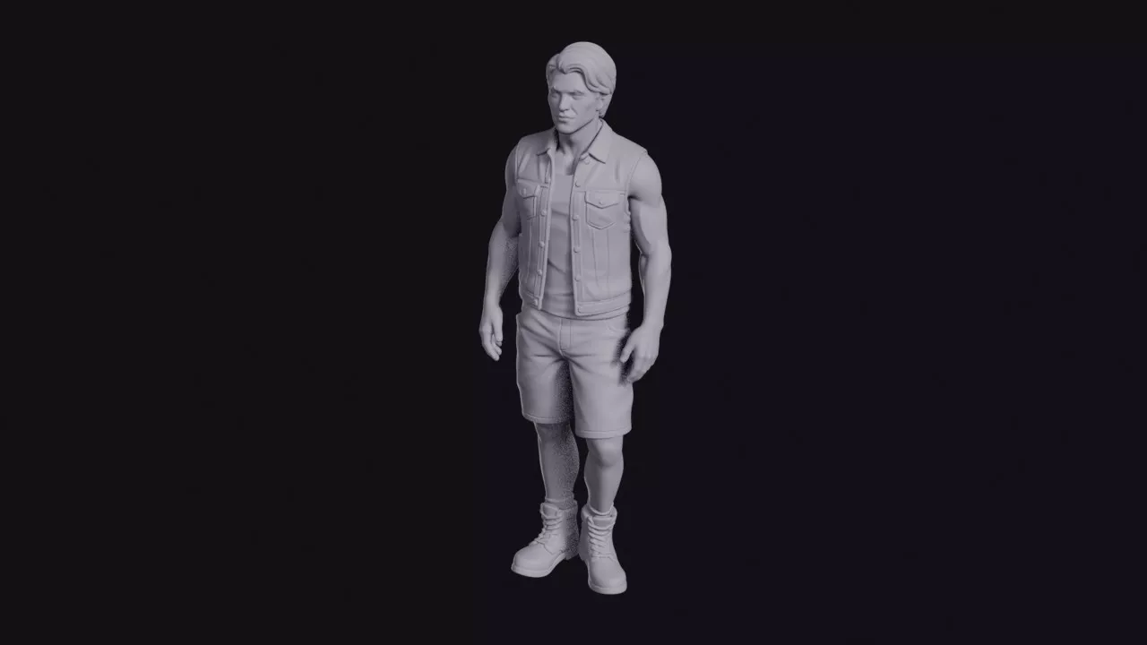Drummer in Vest and Shorts Figurine 3D print model