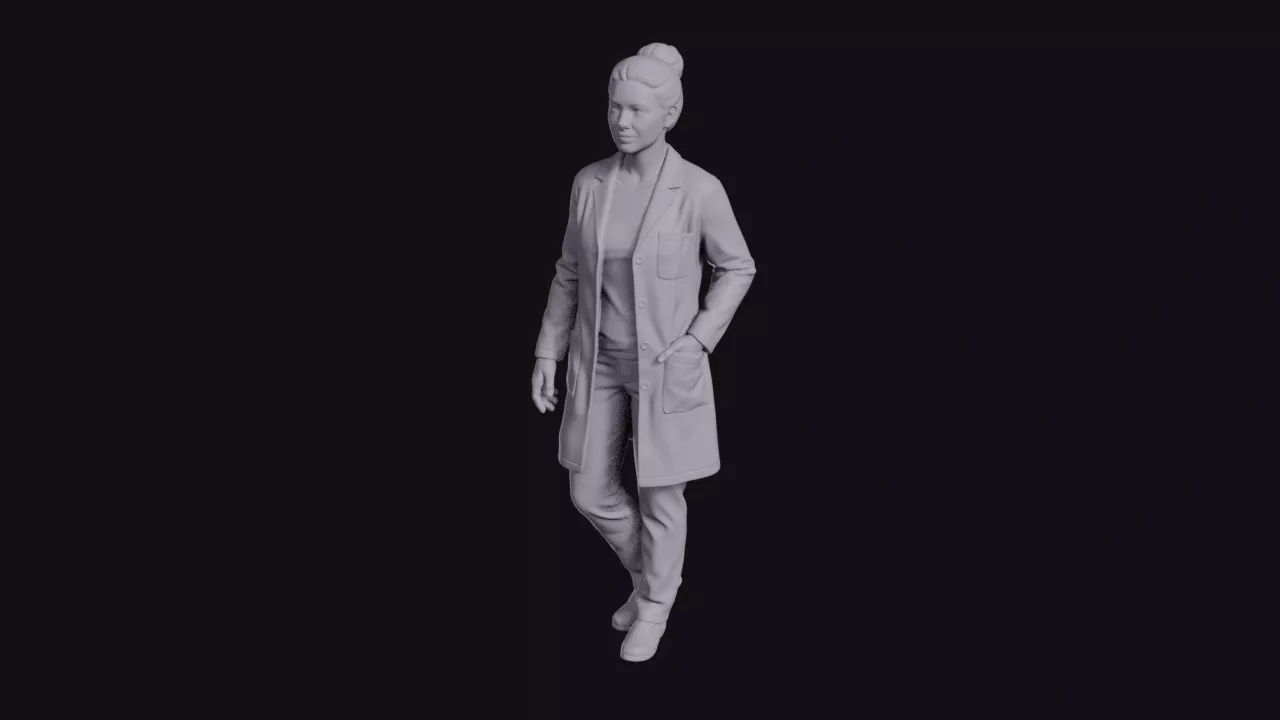 Doctor in White Coat Figurine 3D print model