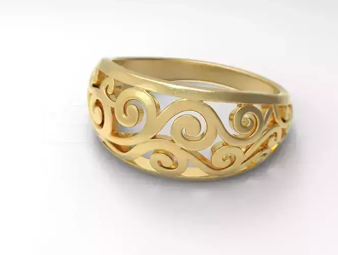 kengkod-v2 gold ring with swirl design