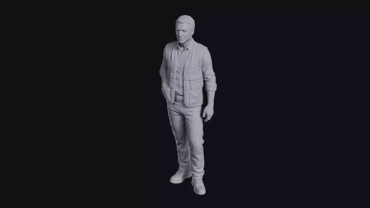 Construction Engineer in Hi-Vis Vest Figurine 3D print model