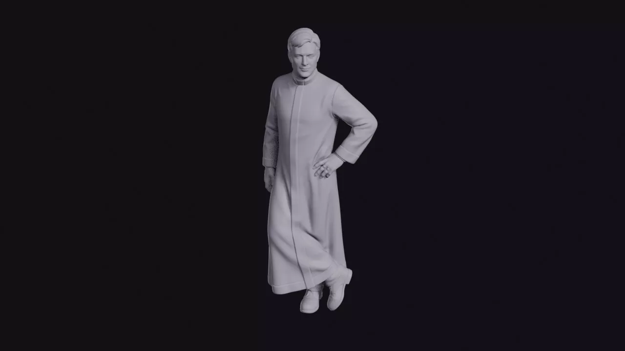 Choir Singer in Robe Figurine 3D print model